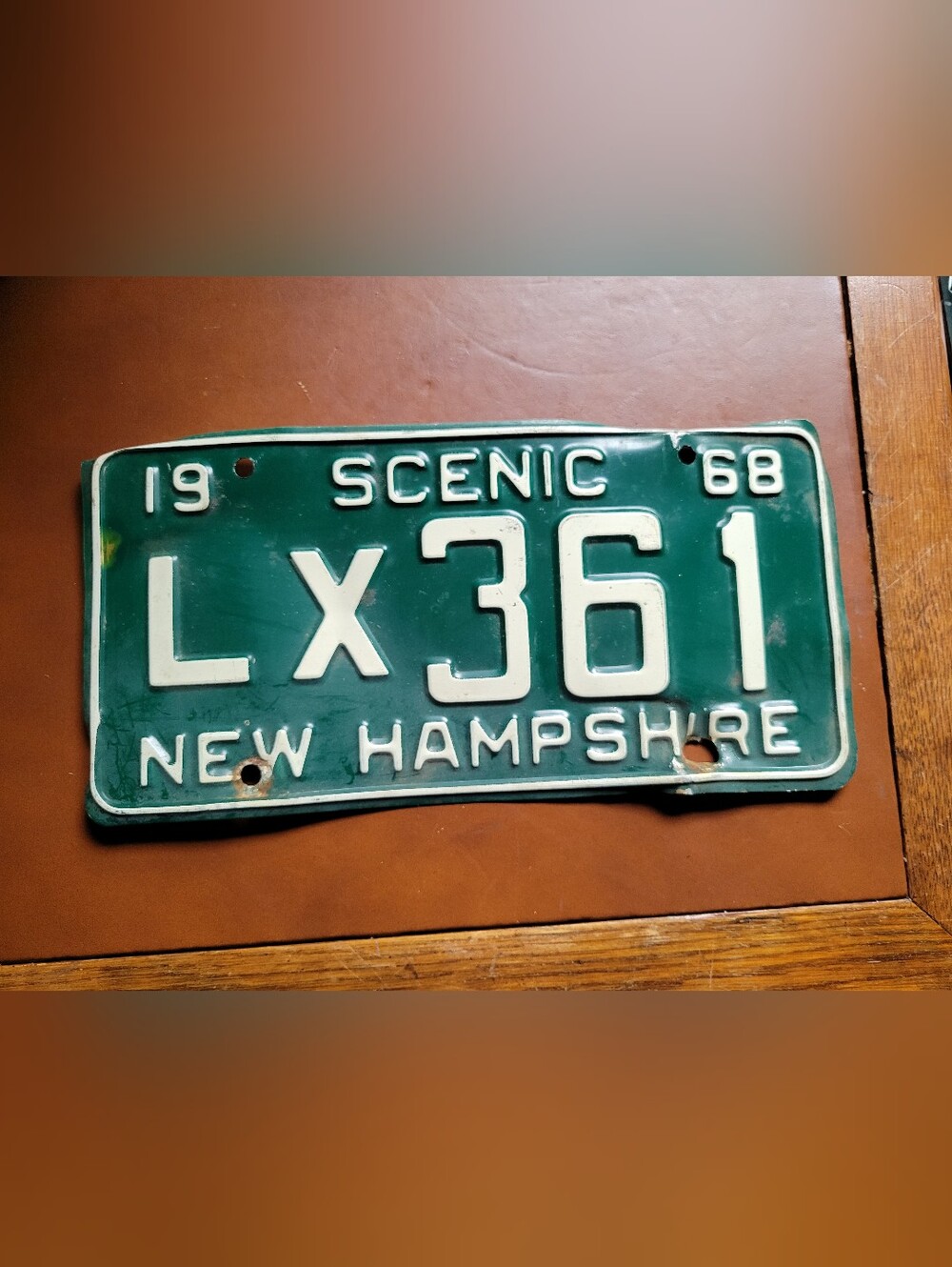 Vintage 1968 New Hampshire License Plate NH Scenic Auto Tag Garage Decor LX361